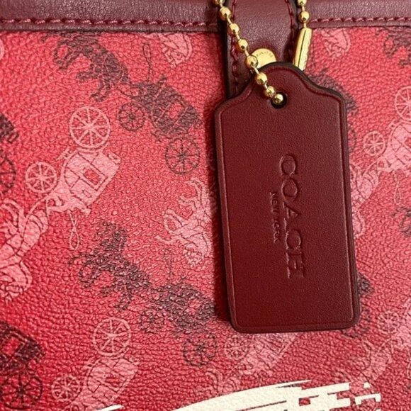 Nwt Coach Reversible Red Horse & Carriage Shoulder Bag Purse - Picture 6 of 16